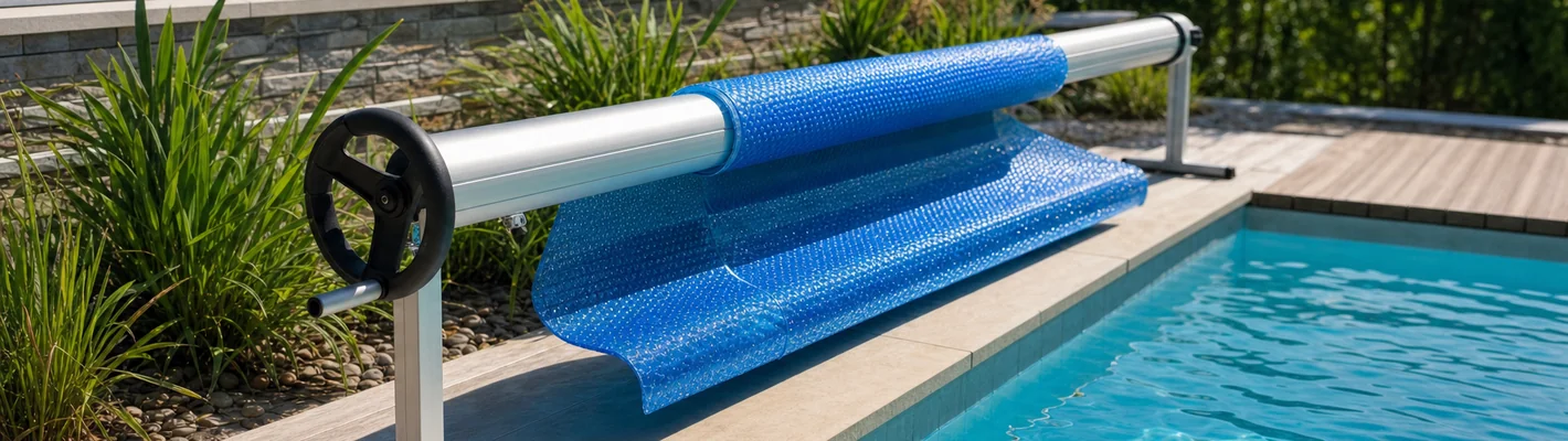 Aufrollvorrichtung für die Schwimmbadabdeckung am Pool