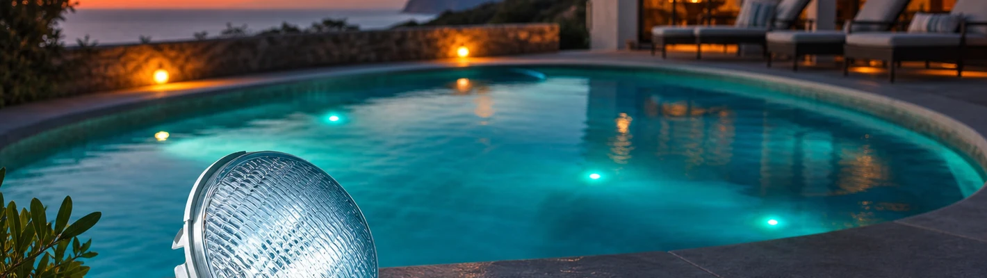PAR-56 Ersatzlampen und beleuchteter Pool