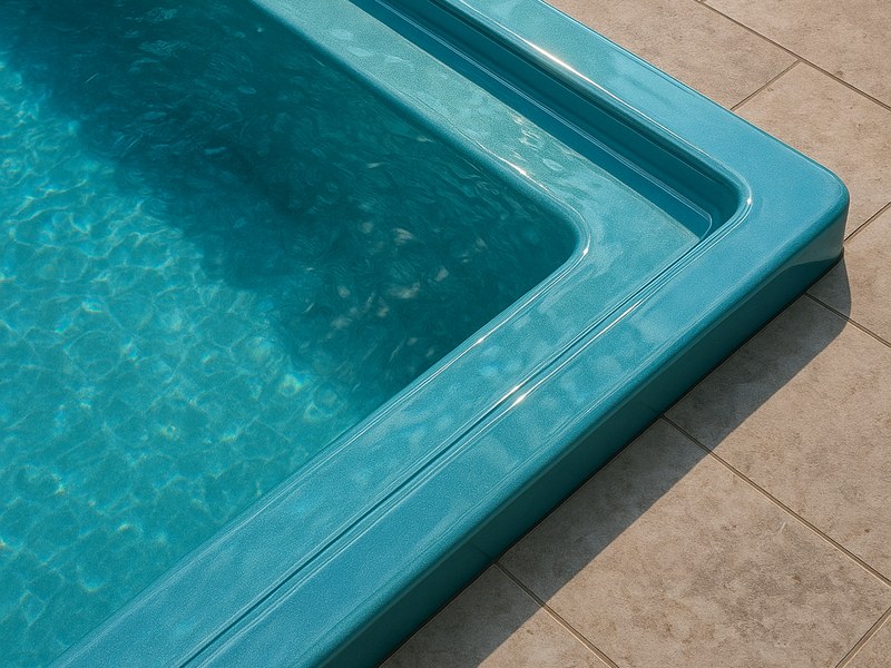 Compass-Pool Ceramic-Becken mit Infinity-Kante in türkis-blauer Premium-Beschichtung