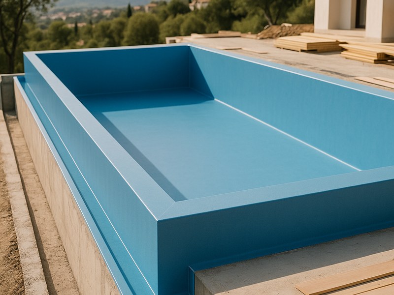 Infinity-Pool im Beton-Rohbau mit Folienauskleidung — höchste Designfreiheit