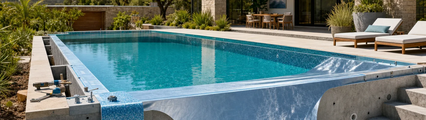 Schwimmbadbau Betonbecken: Rohbau und Folienauskleidung