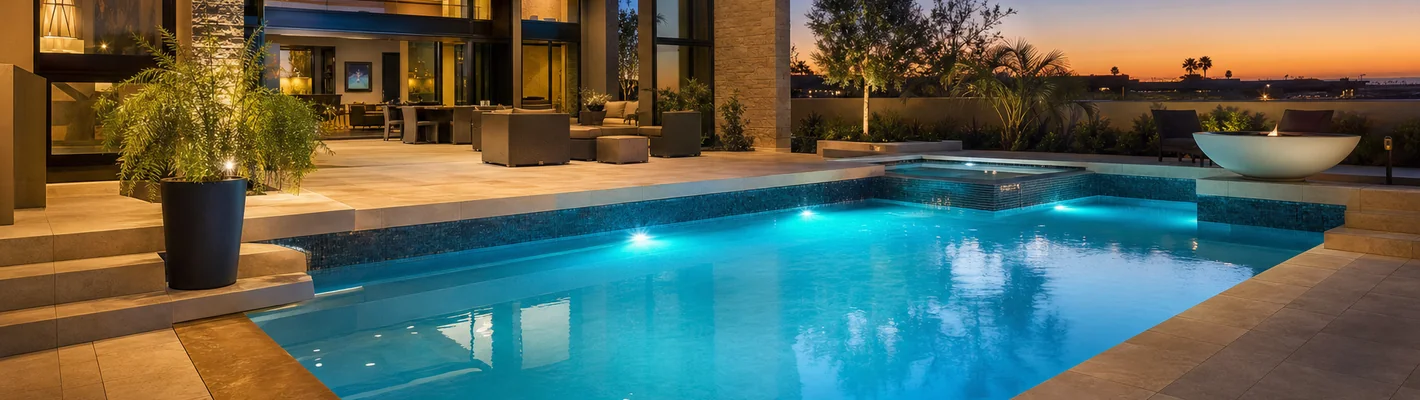 SeaMAID LED-Unterwasserbeleuchtung in einem Schwimmbad