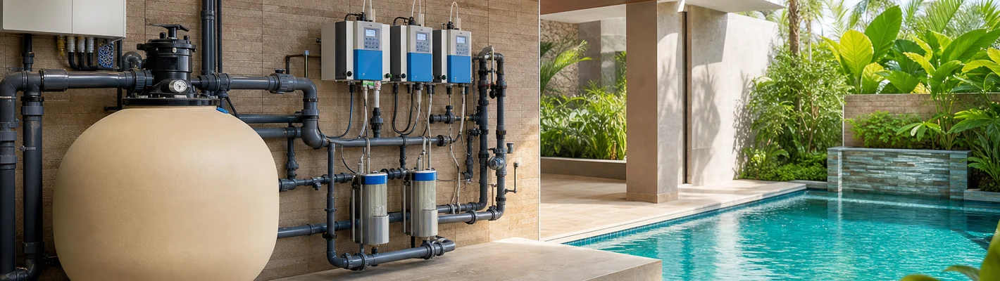 Wasseraufbereitung Schwimmbad, Filtertechnik, Desinfektion und Mess-/Regeltechnik im Überblick