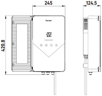 Aquagem InverJet Steuerung Maßzeichnung