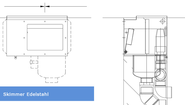 Einbau Edelstahlskimmer