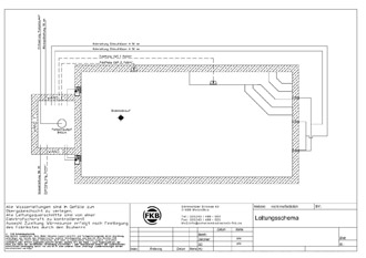 Technische Zeichnung eines Betonschwimmbeckens