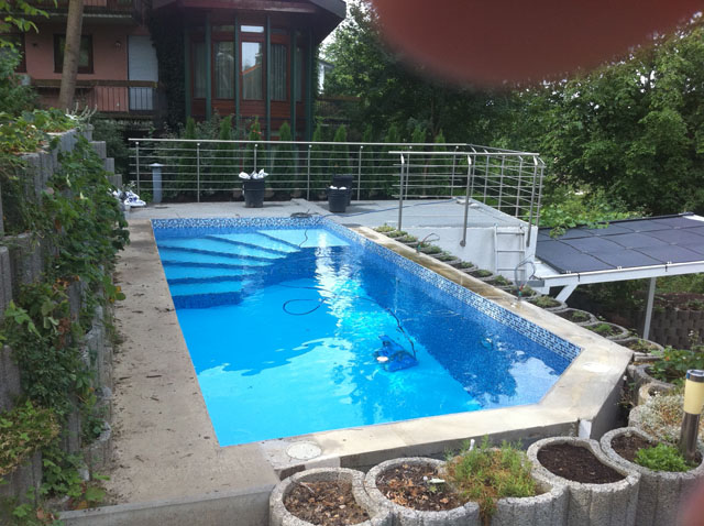 Schwimmbecken 4,0*8,0*2,5 m mit DLW delifol NGD Mosaik Aqua