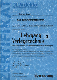 Schwimmbadfolie Verlegetechnik DLW 1- Fred Bauer