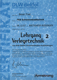 Schwimmbadfolie Verlegetechnik DLW 2 - Fred Bauer