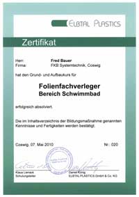 Schwimmbadfolienverlegung Fred Bauer