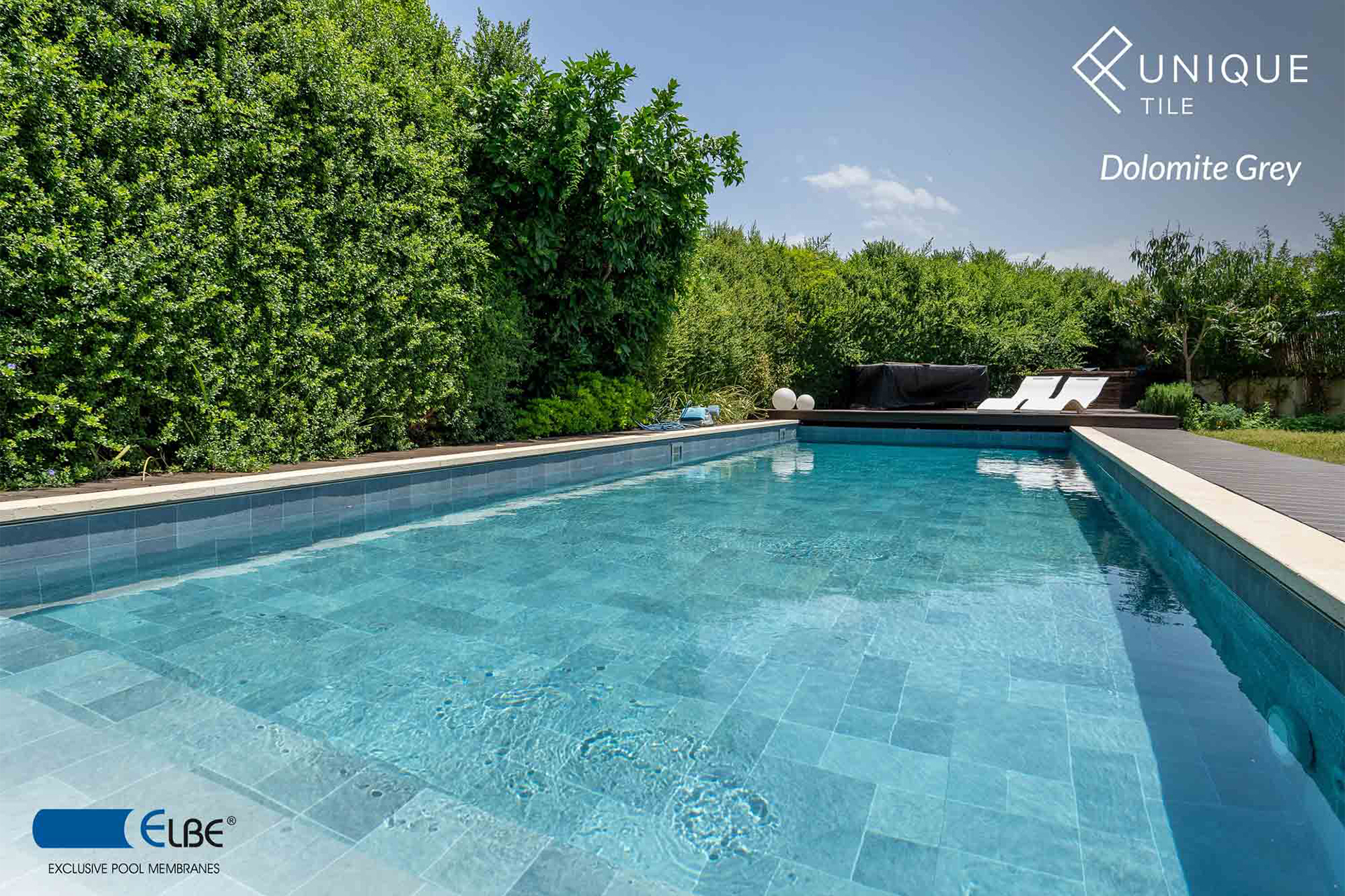 ELBE UNIQUE Tile Schwimmbadfolie mit Fliesenoptik