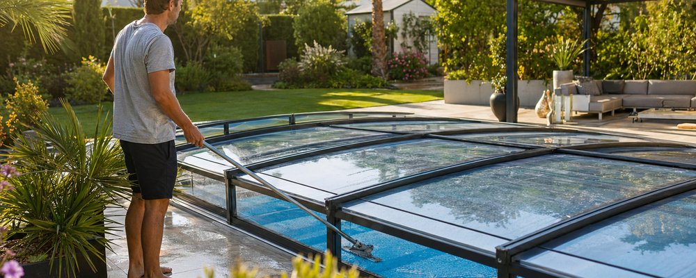 Wie reinige ich die Poolüberdachung richtig?