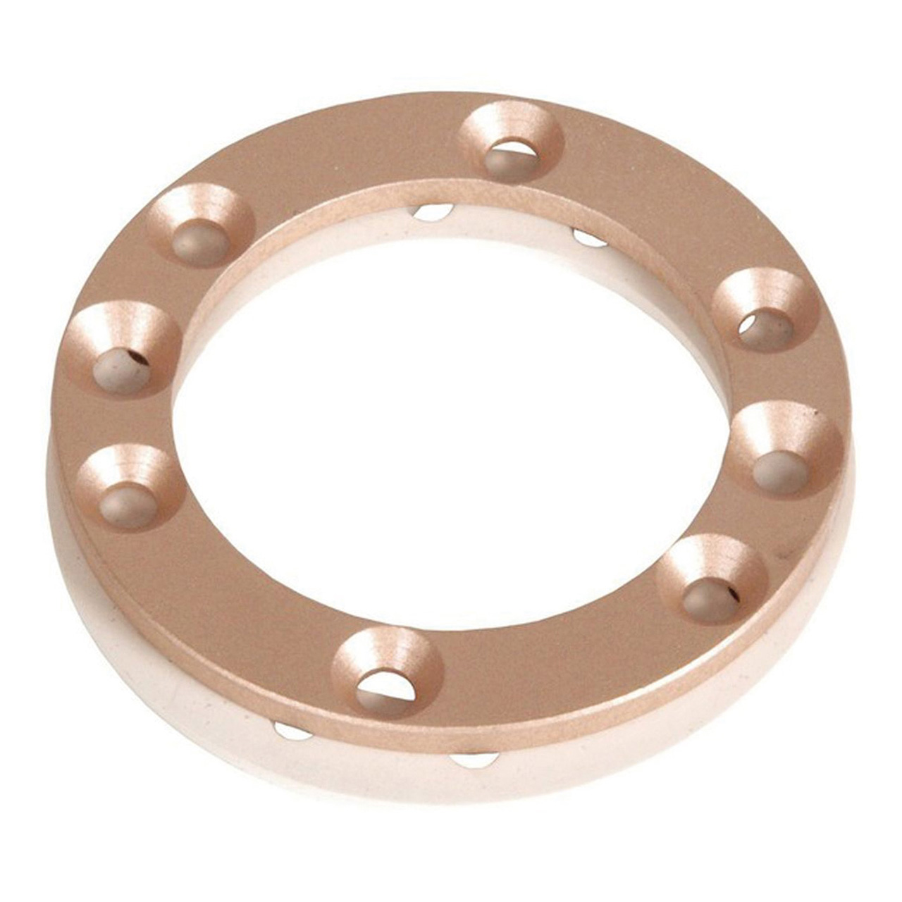 Rotguss-Flanschsatz für Einbautopf PN-Piezoschalter, Detailansicht der Schraublöcher