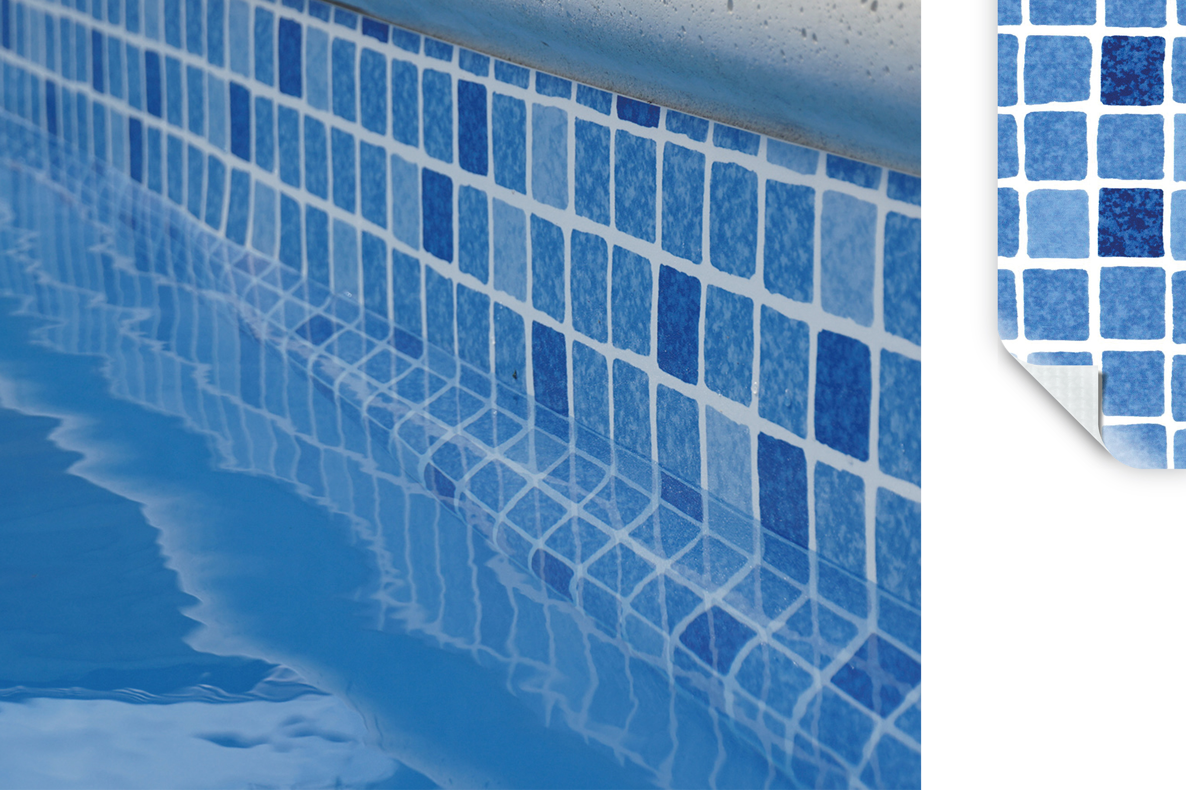 blau_mosaik ELBE Supra ART Schwimmbadfolie Mosaik Blau