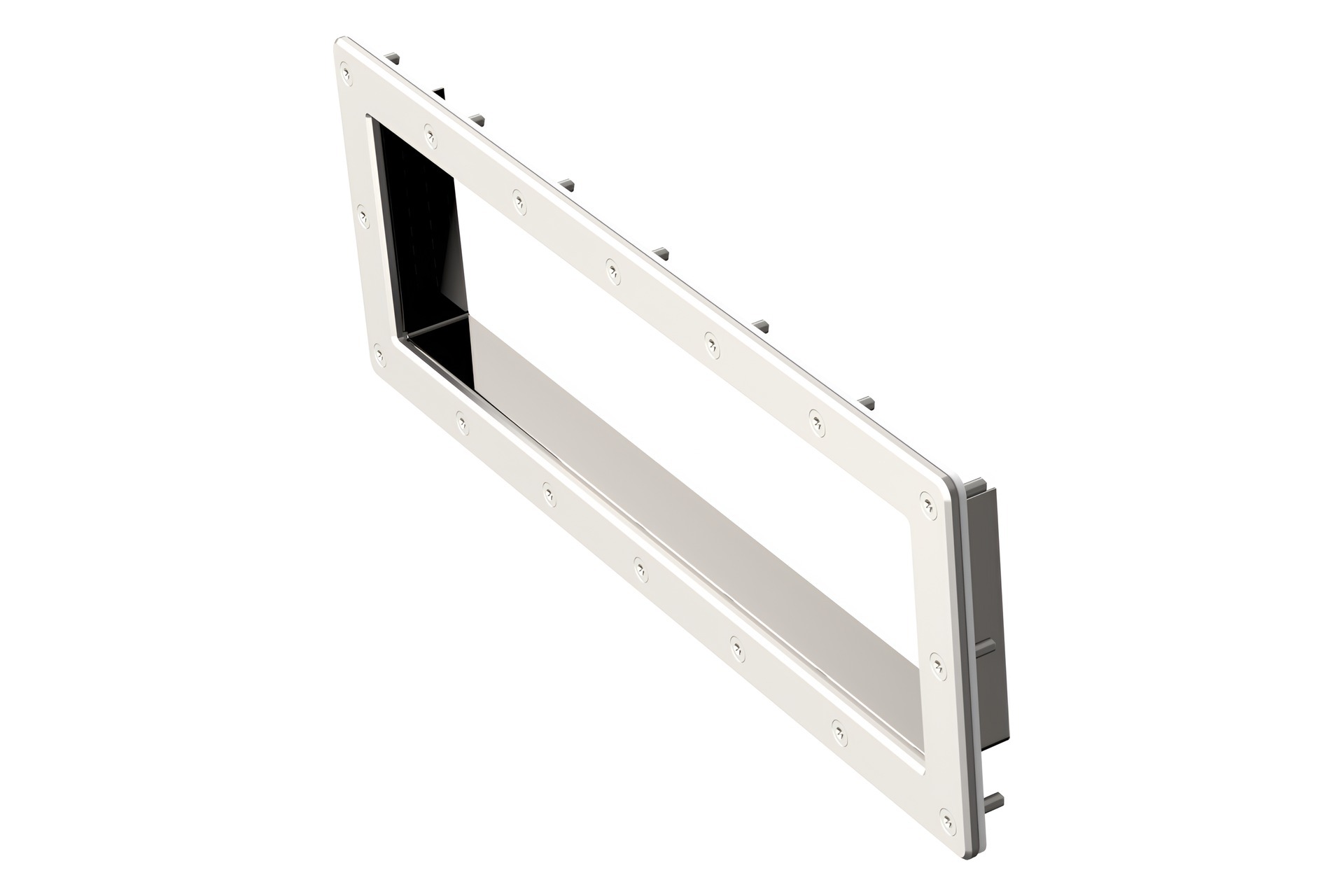 Behncke Revolution Skimmer-Sichtflansch SLIM 500 Satinline als rechteckiger Rahmen