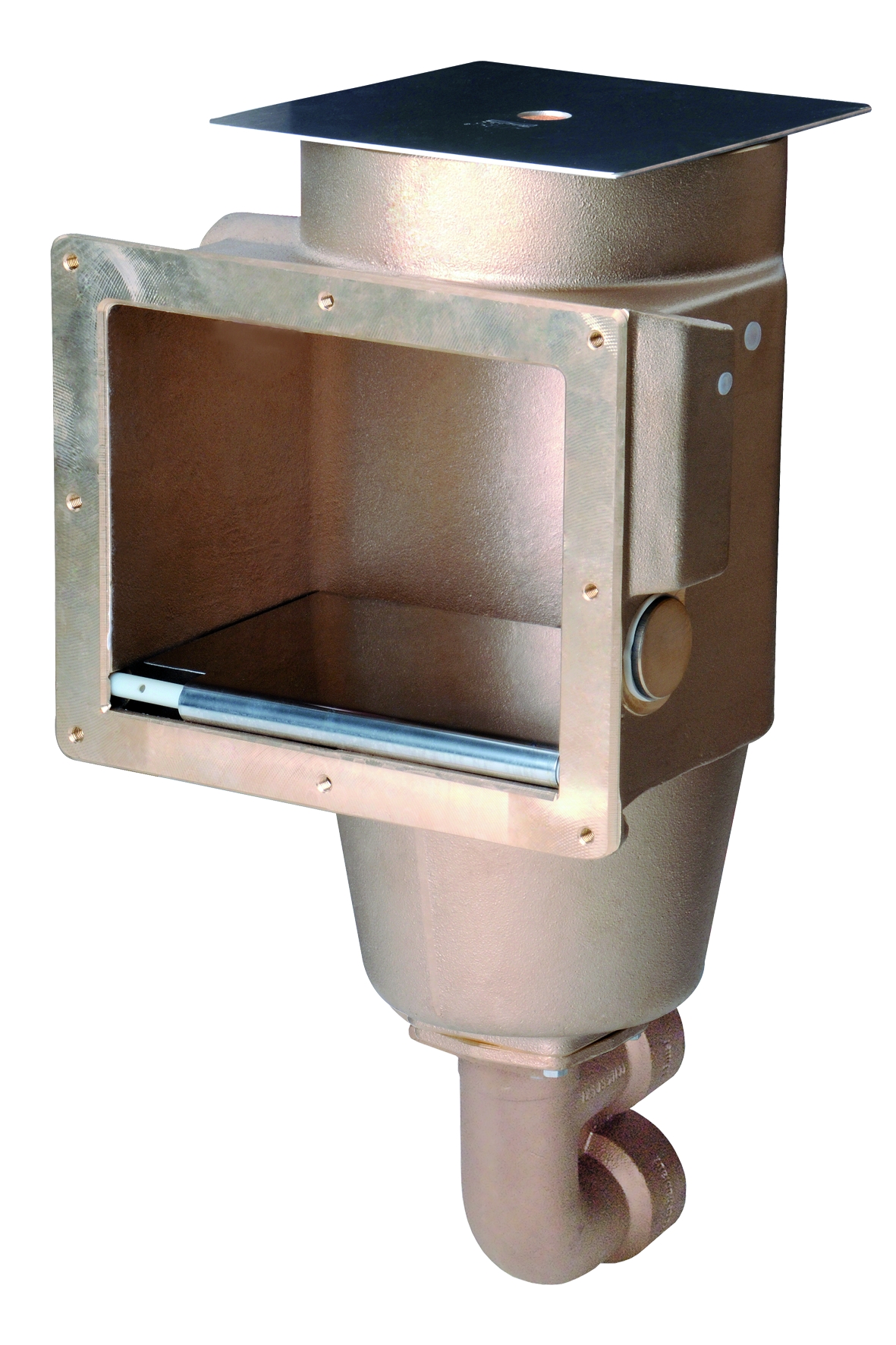 Lahme Oberflächenabsauger mit 2-Wege-Steuerventil, Detailansicht des Skimmer-Gehäuses und des Ventils