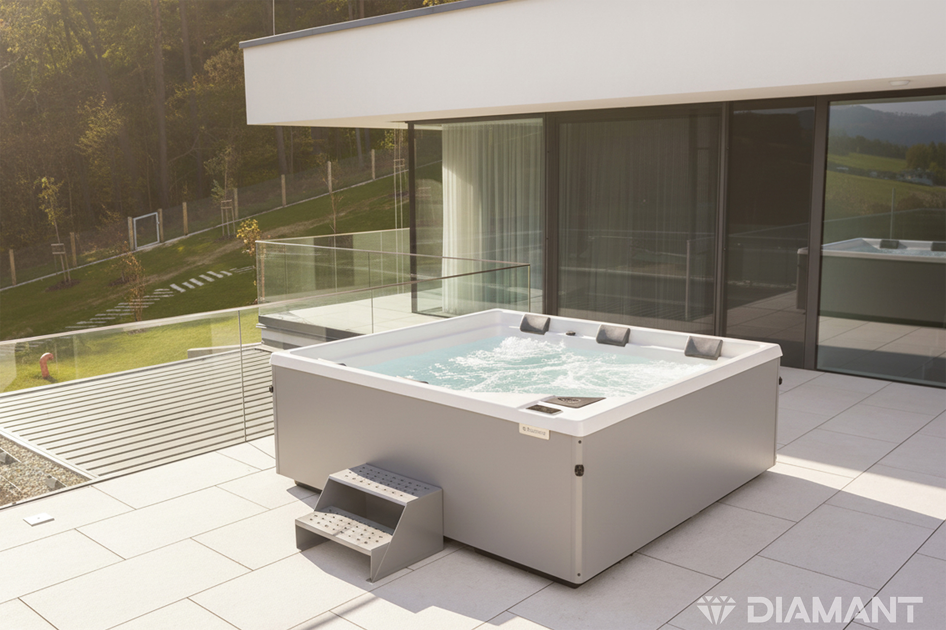 Outdoor Whirlpool 5 Personen – Diamant SPACE Premium 51 Düsen
