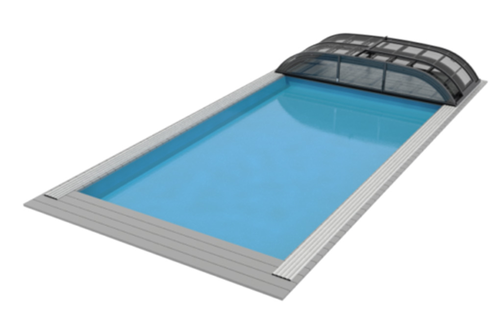 Niedrige Poolüberdachung Aluna® Wave Pro Niedrige Poolüberdachung Aluna® Wave Pro
