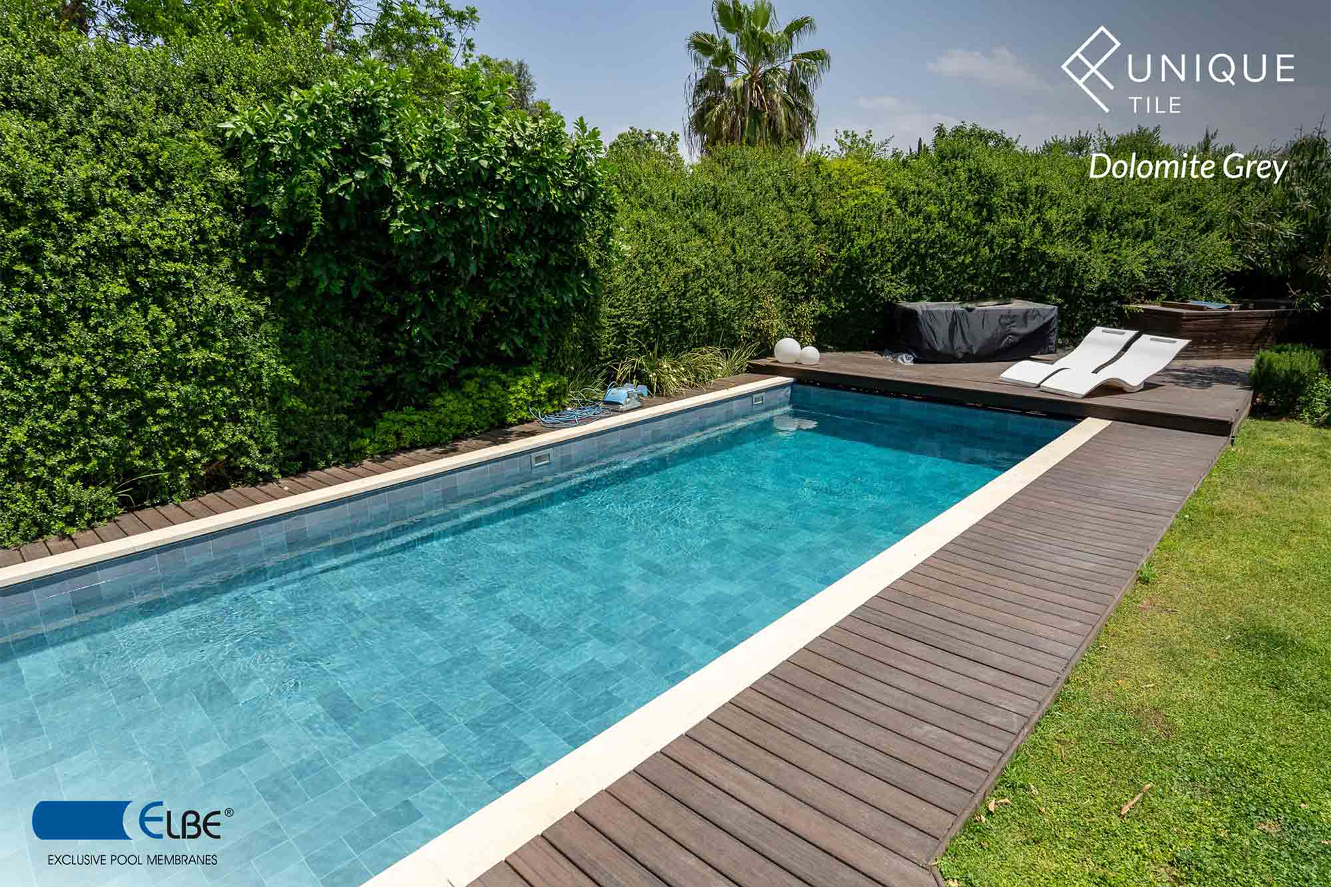 ELBE UNIQUE Tile Schwimmbadfolie mit Fliesenoptik