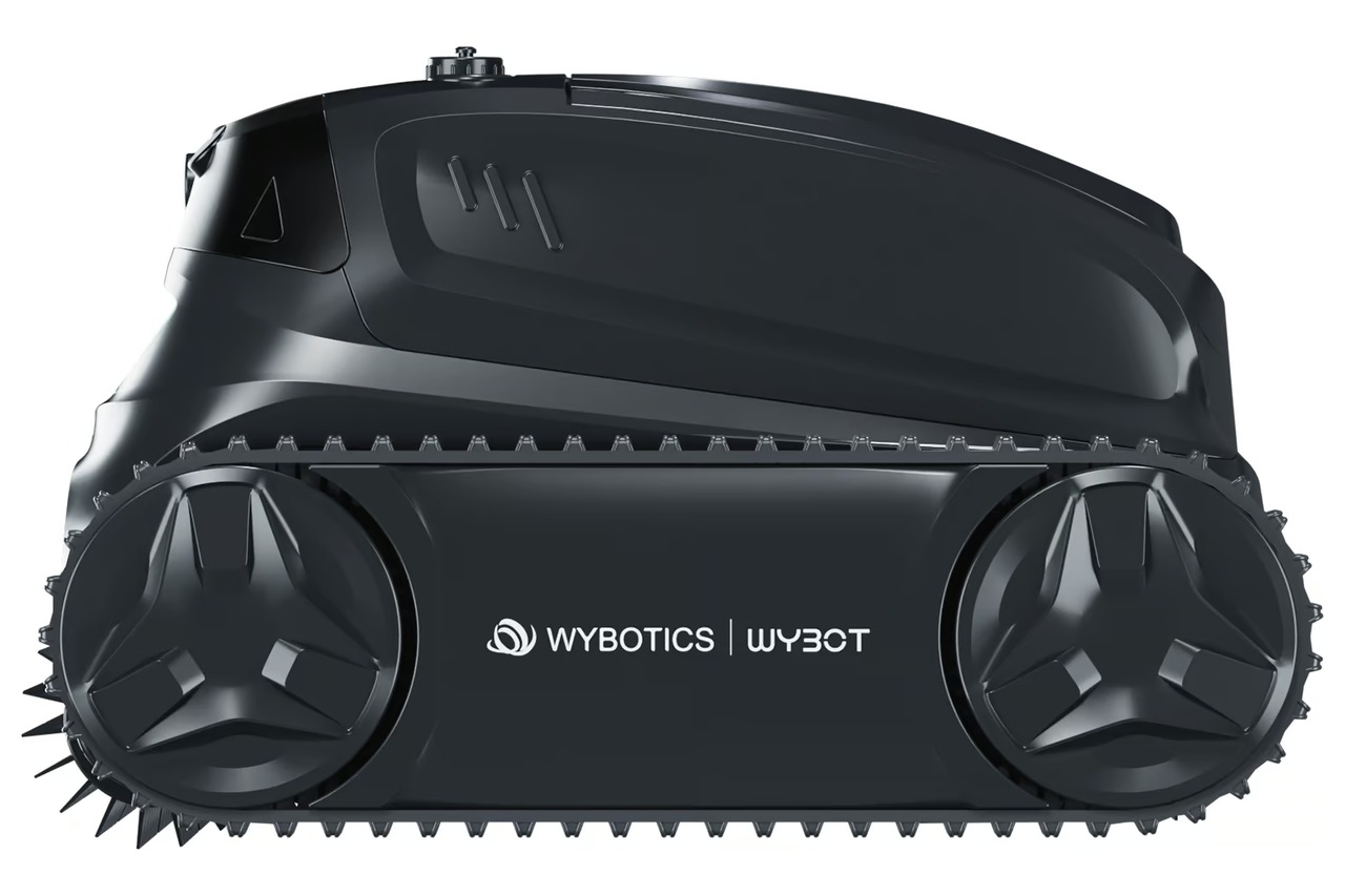 WYBOT S2 Vision Poolroboter in Seitenansicht mit Raupenketten