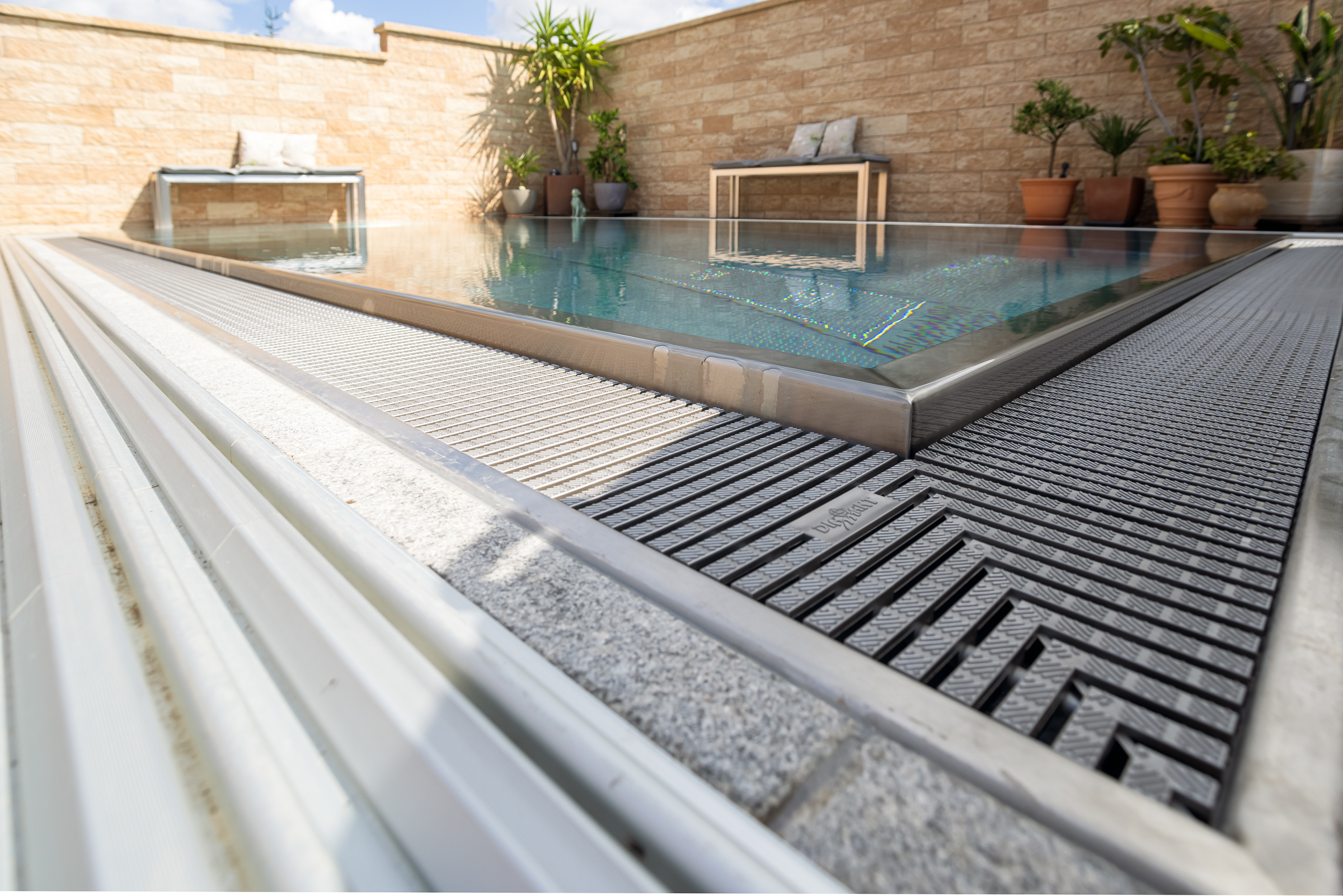 Edelstahlpool Überlaufbecken Edelstahlpool Überlaufbecken