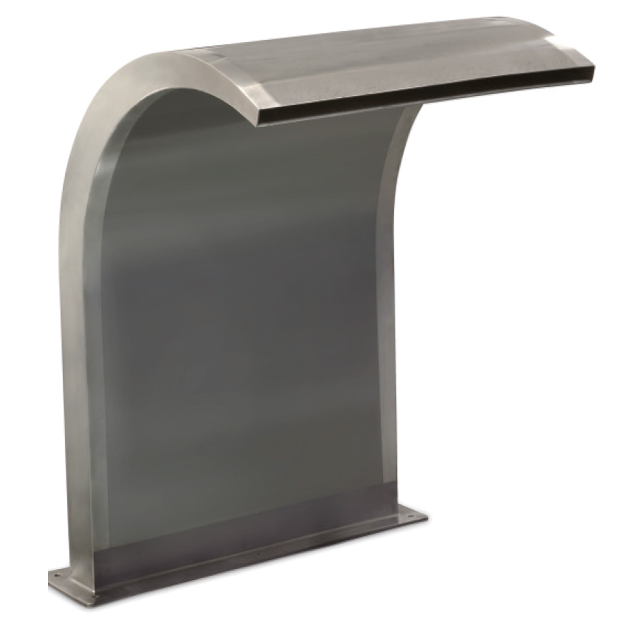 Schwalldusche Morelia aus Edelstahl mit gebogenem Auslauf und Bodenplatte zur Befestigung