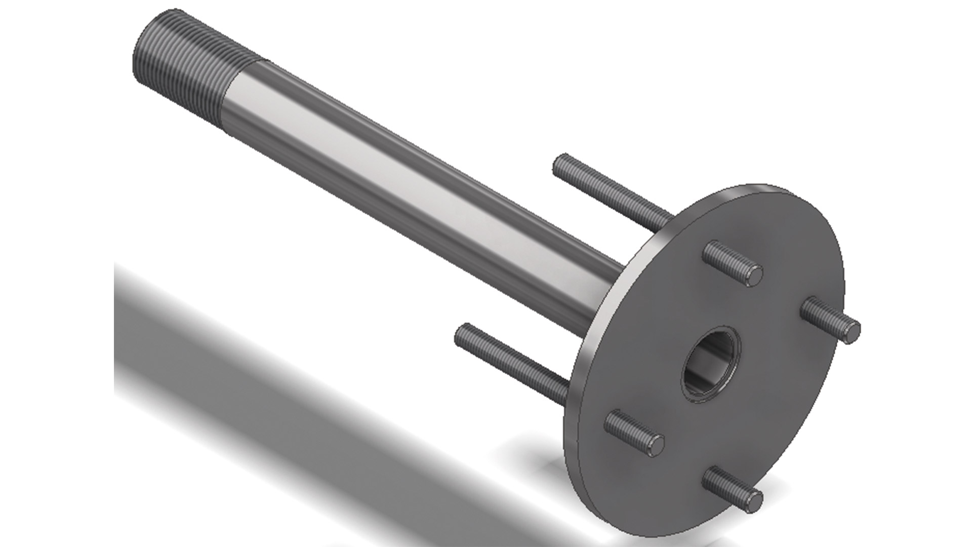 Waterbeck Ersatzteile Montageflansch Motorseite mit Gewindestange und Befestigungsbolzen