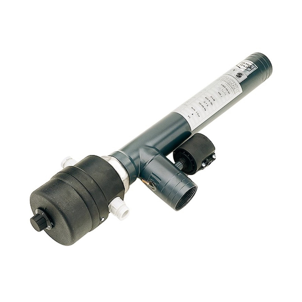 Behncke Elektrowärmetauscher EWT80, Detailansicht der Anschlüsse und des Gehäuses