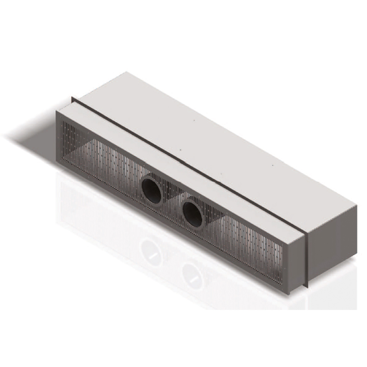 HydroStar Einbauschacht V4A flach für Strömungsturbine, rechteckig mit zwei runden Öffnungen