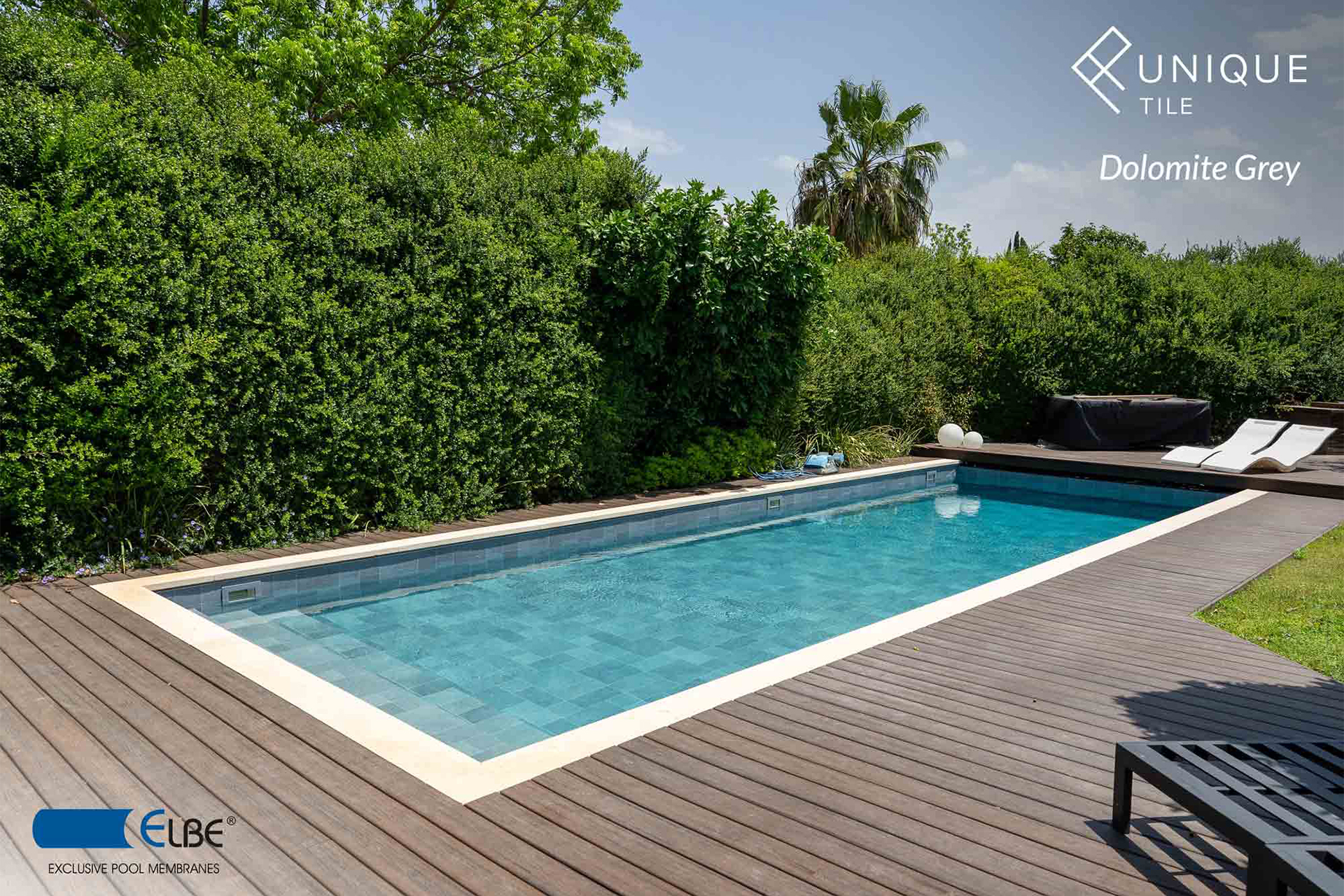 ELBE UNIQUE Tile Schwimmbadfolie mit Fliesenoptik