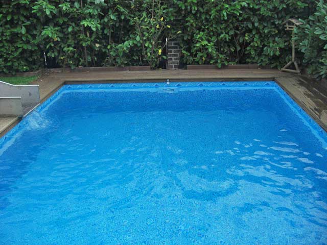 Poolauskleidung blau Dekor