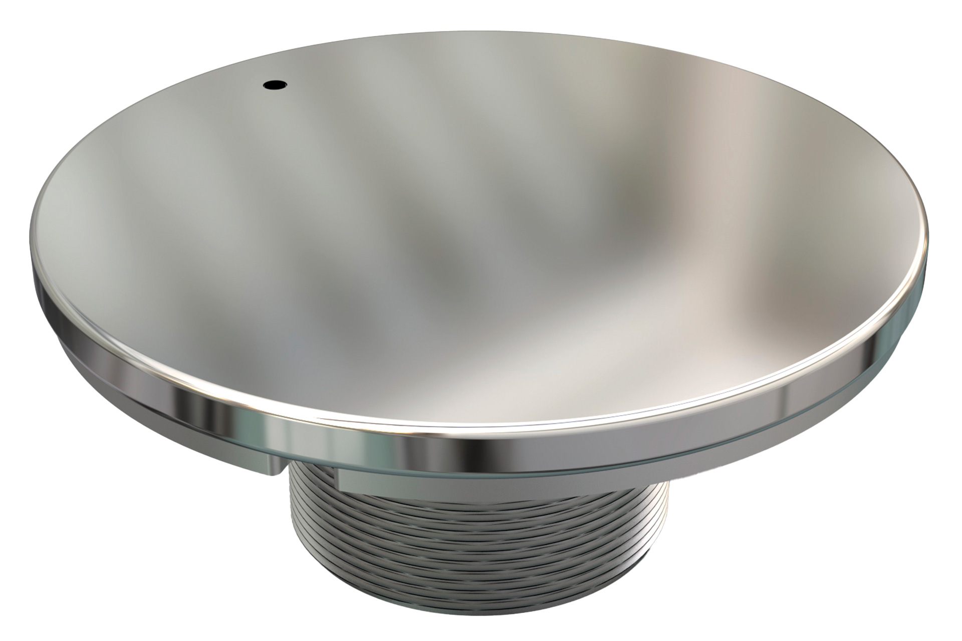 Sauganschluss Pool Edelstahl V4A Ø 105 mm von oben mit Gewinde