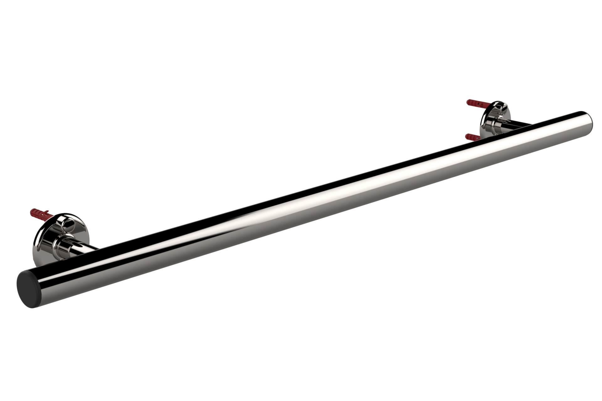 Edelstahl-Haltestange Modell 14.1, 1,00 m lang, mit geraden Wandstützen und Befestigungsmaterial