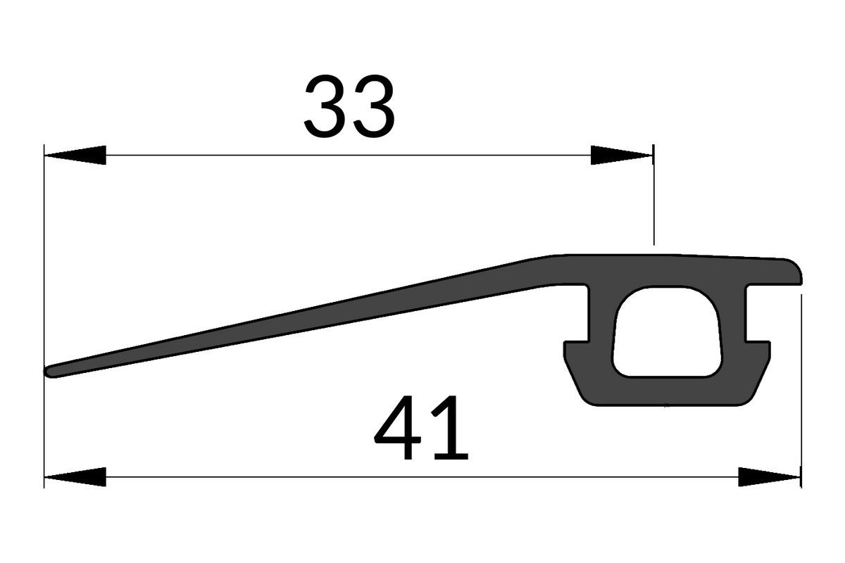 Technische Zeichnung der Albixon Moduldichtung 8,8 x 33 mm mit den Maßen 33 und 41 mm
