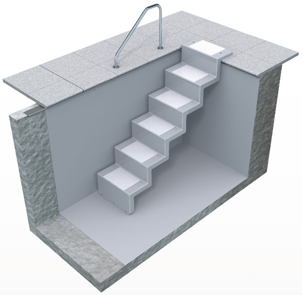 Pool-Einstelltreppe Eleganz lang zum nachträglichen Einbau