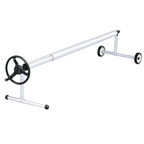 Aufwickelvorrichtung Aquaroll für Beckenbreite 2,5 - 4,0 m mit Handrad und Rollen.