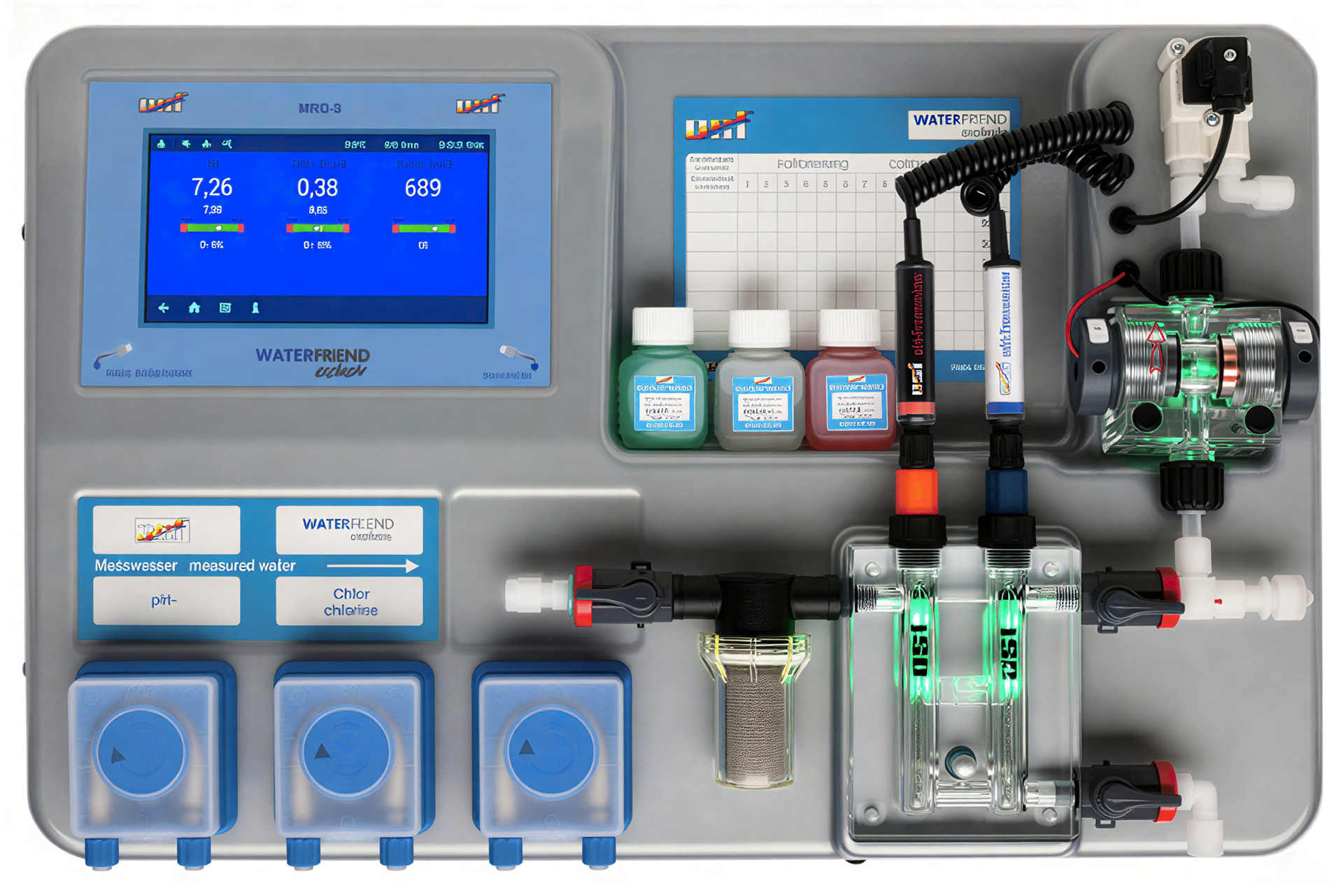 WATERFRIEND MRD-3 Dosieranlage mit 7" Touchdisplay