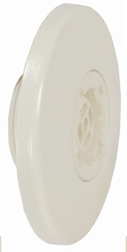 Weiße Kunststoff Einlaufdüse für kombinierbare Einbauteile, schräg von vorne gezeigt