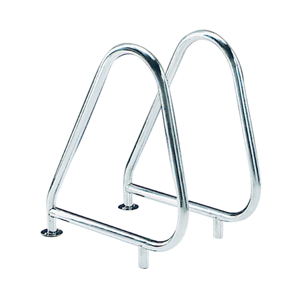 Haltegriff Griffbogen V4A parallel aus glänzendem Edelstahl, zwei parallel angeordnete Bögen