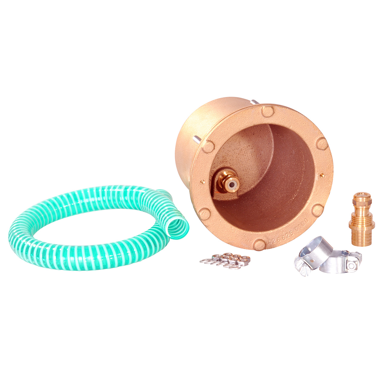 Lieferumfang der Lahme VitaLight Einbaunische mit Schlauch, Klemmen und Schrauben