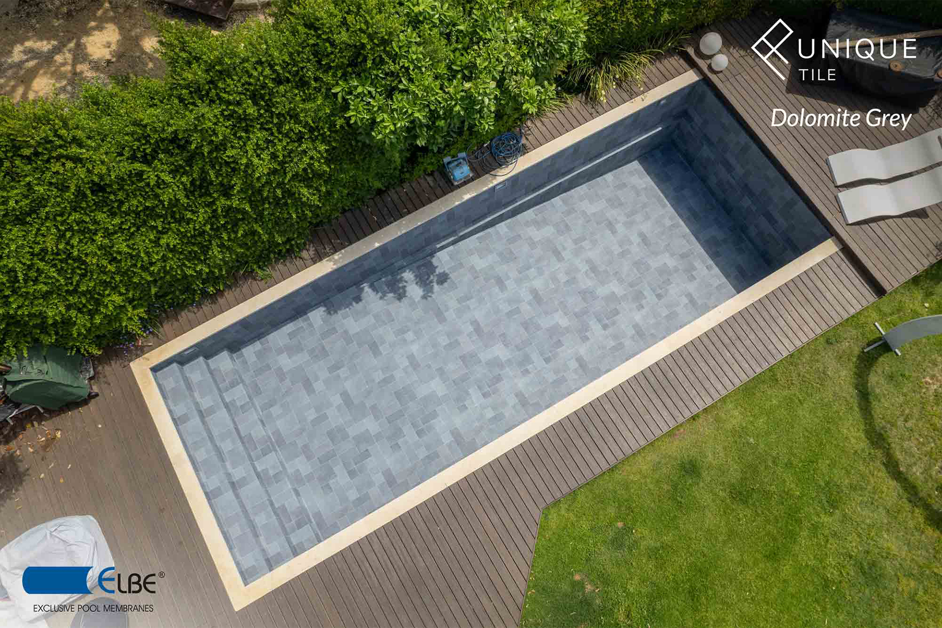 ELBE UNIQUE Tile Schwimmbadfolie mit Fliesenoptik