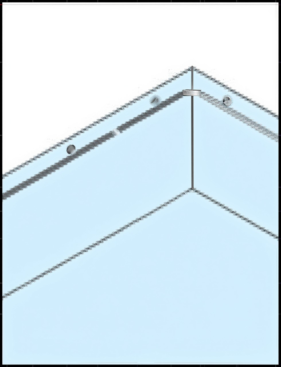 Illustration einer Poolwandecke mit Befestigungsprofil für die Einhängefolie.