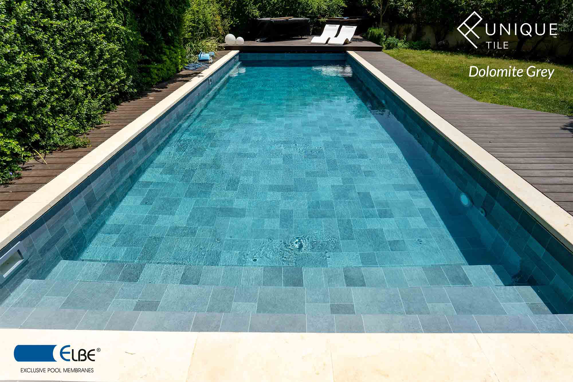 ELBE UNIQUE Tile Schwimmbadfolie mit Fliesenoptik