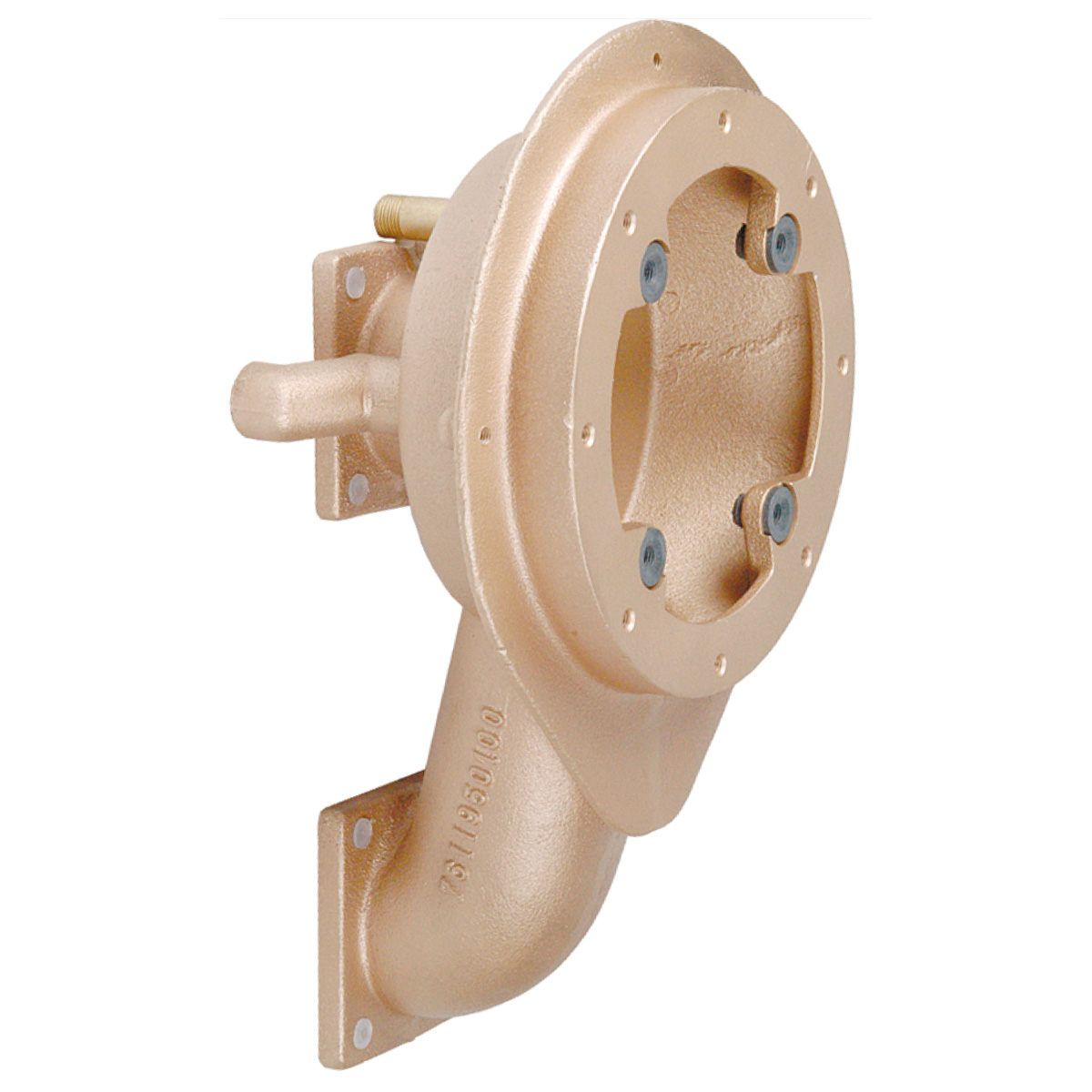 Detailansicht des bronzefarbenen Einbausatzes für die Lahme Taifun Kompakt Gegenschwimmanlage