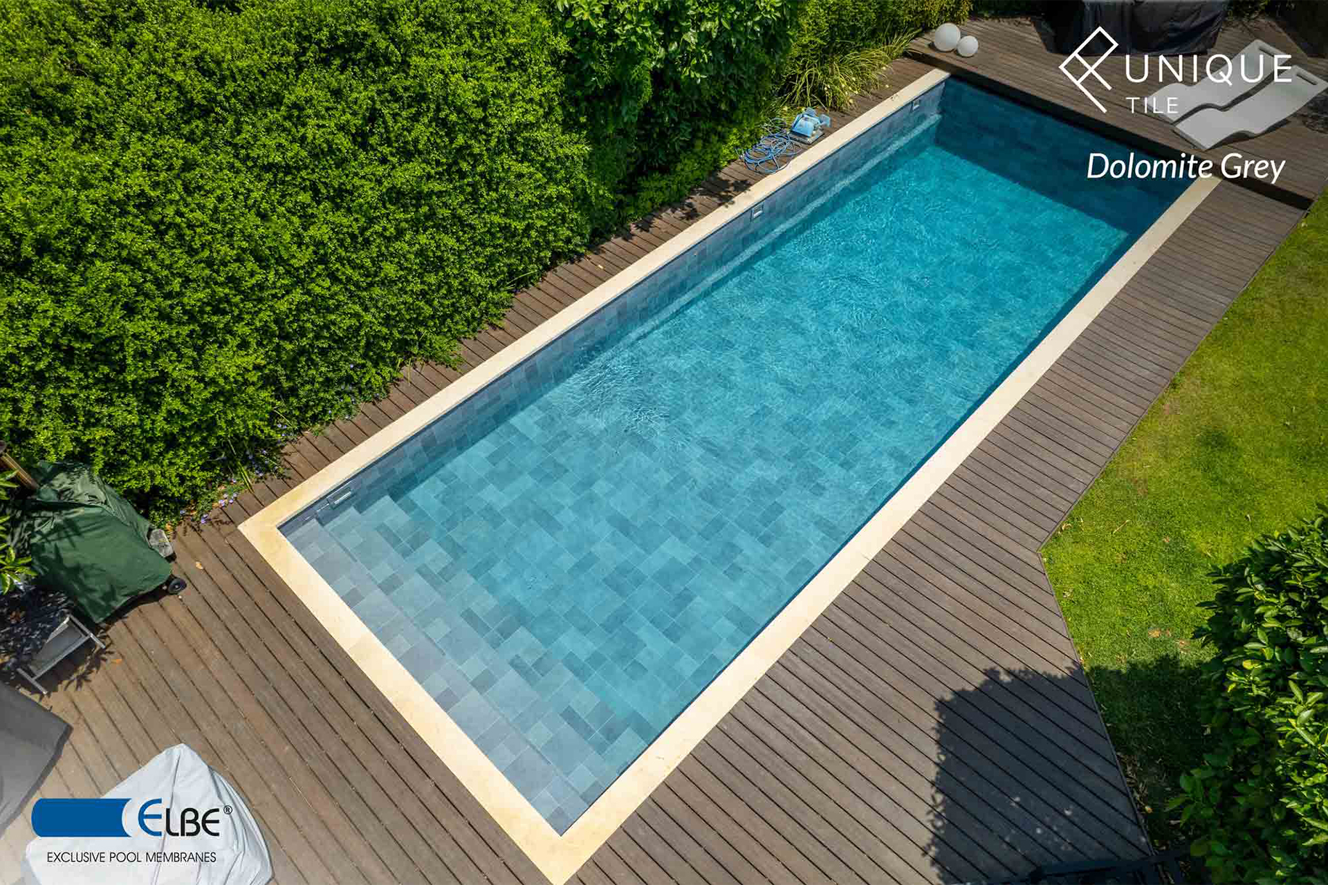 ELBE UNIQUE Tile Schwimmbadfolie mit Fliesenoptik