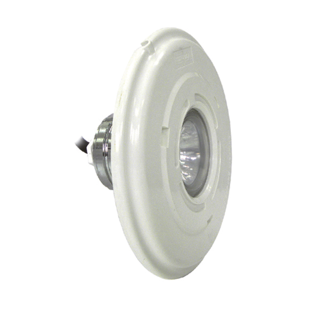 Detailansicht des weißen Astral Mini Unterwasserscheinwerfers mit 50W Halogenlampe