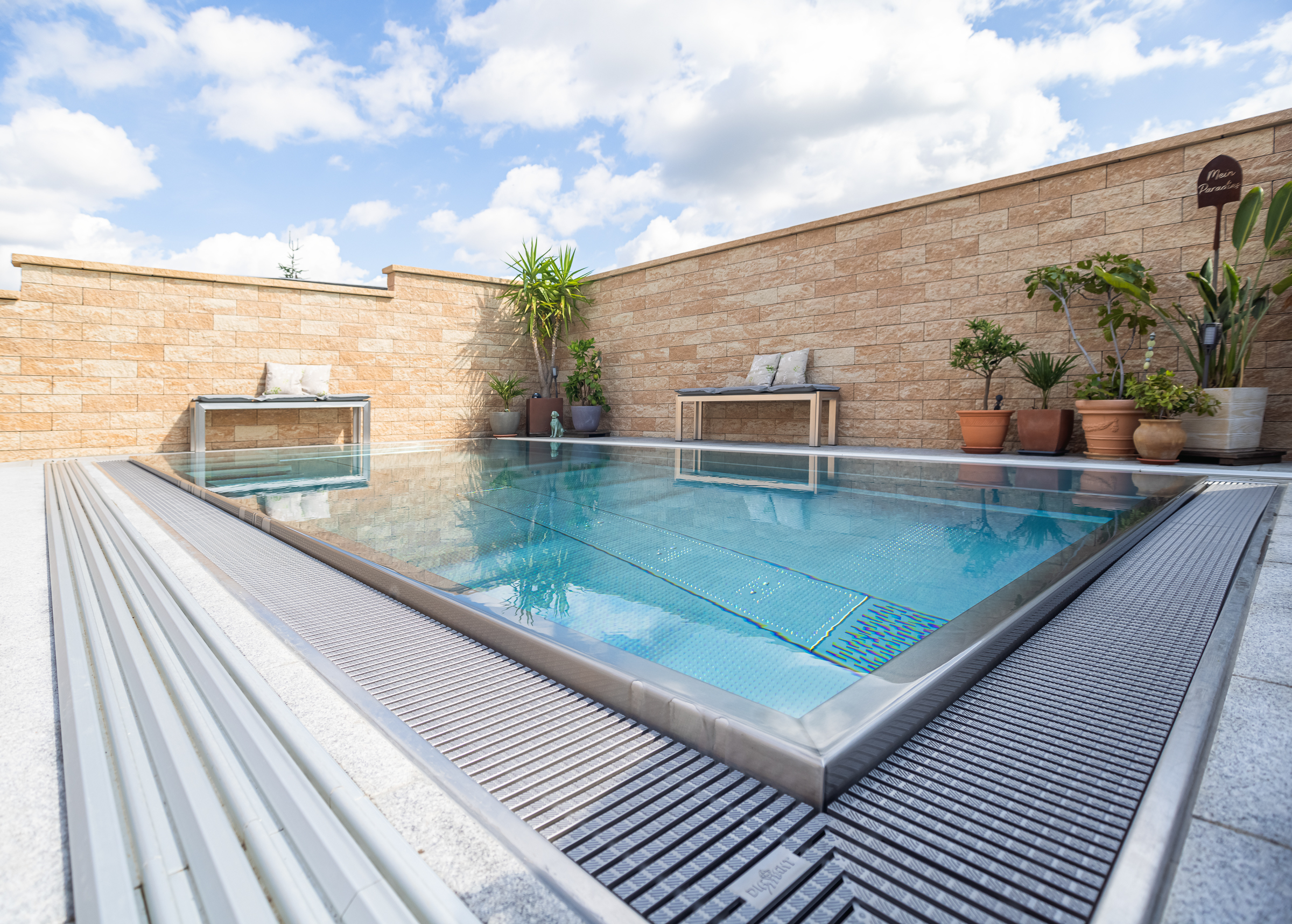 Edelstahlpool Überlaufbecken Edelstahlpool Überlaufbecken