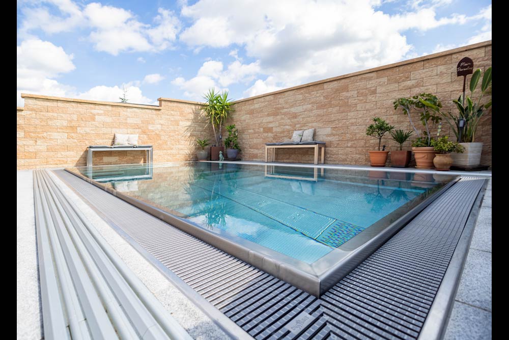 Edelstahlpool Überlaufbecken Edelstahlpool Überlaufbecken