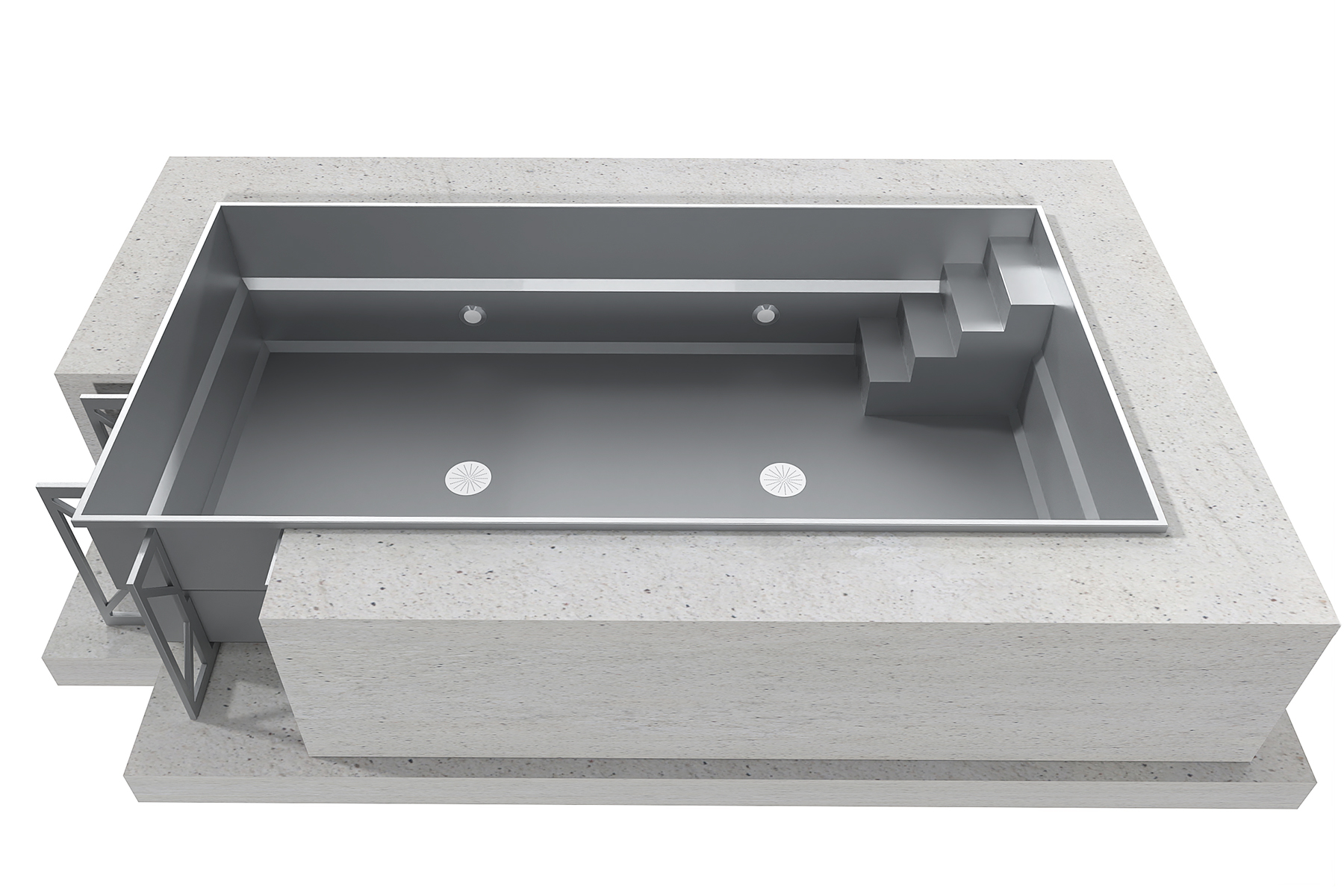 Edelstahlpool kaufen Skimmerpool Profi 3,5x9x1,5 m
