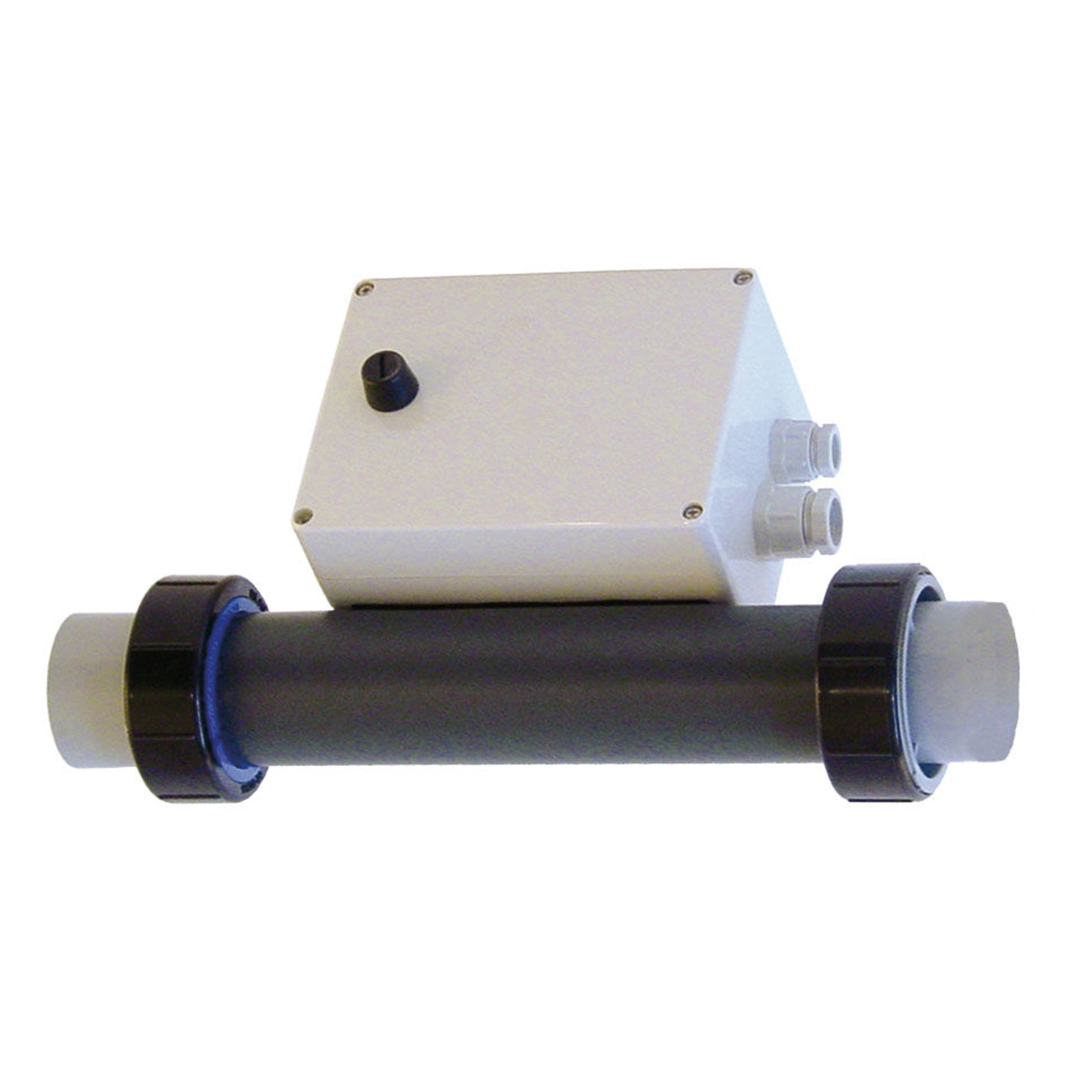 Behncke Elektrowärmetauscher EWT60, 1,5 kW, Modell 20, mit schwarzem Rohr und weißem Gehäuse